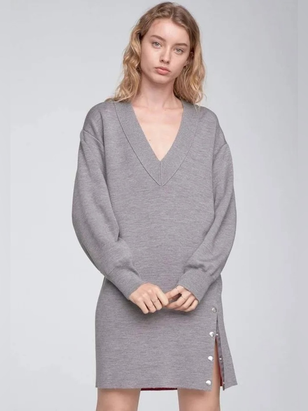 Rag & Bone Saralyn Merino Wool V Neck Sweater Dress Sz XS